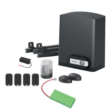 Motorizzazione connessa Avidsen Orea Connect con batteria di riserva per cancello scorrevole da 4 m