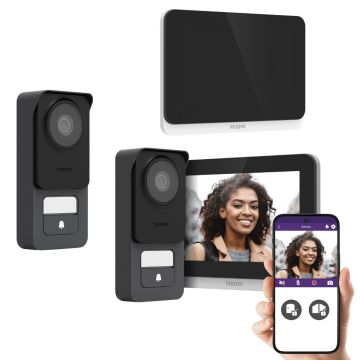 Videocitofono filare Philips WE Connect 3 con 1 schermo e 1 pulsantiera esterna aggiuntiva