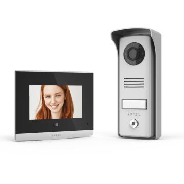 Videotelefono a filo con schermo da 4” e tasti a sfioramento, posto esterno da 70 mm - Compatto - Extel - 720315