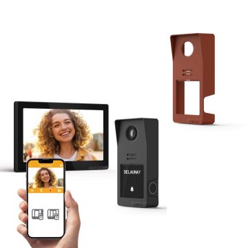 Kit videocitofono filare Smart  Digital Connect + scocca terracotta