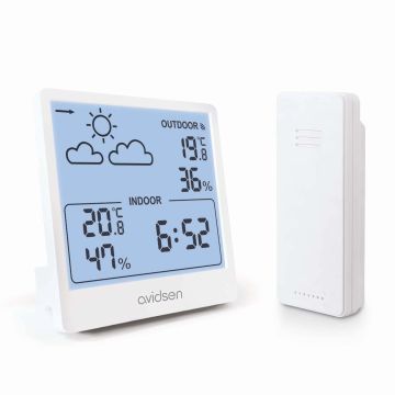 Stazione meteorologica retroilluminata con sensore wireless per esterni - Avidsen - 107253