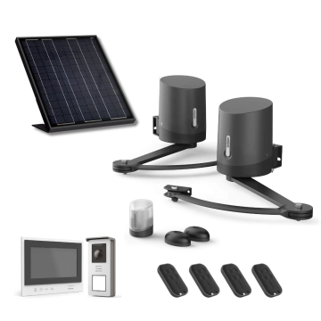 Motorizzazione cancello a battente solare e videocitofono wireless 100% solare