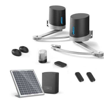 Operatore per cancelli a battente Avidsen ORANE SE + kit solare + 2 telecomandi aggiuntivi (3 in tutto)
