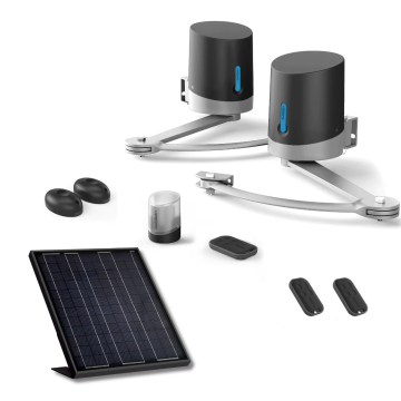 Operatore per cancelli a battente Avidsen ORANE SE + kit solare + 2 telecomandi aggiuntivi (3 in tutto)