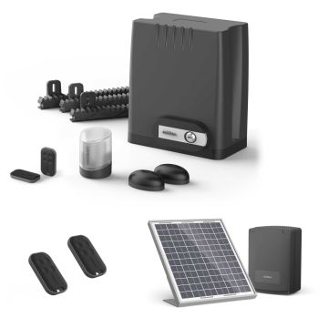 Motore Avidsen OREA550 per cancelli scorrevoli di 4 m (8 m max) e 500 kg + kit solare + 2 telecomandi