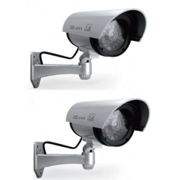 Decoy surveillance camera with indicator light