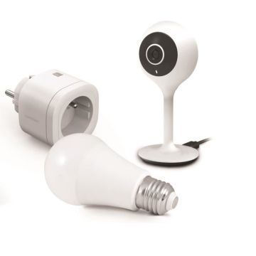 Avidsen Home Start Connect Kit (presa collegata + telecamera fissa collegata + lampadina collegata)
