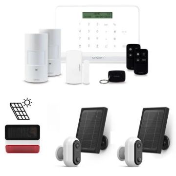 Kit Allarme Casa WiFi/GSM - Centrale Allarme + Sirena Esterna Solare wireless + 2 Telecamere a Batteria con pannello Solare