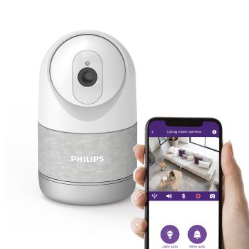 Telecamera connessa motorizzata per interni con risoluzione 2k e modalità privata avanzata con rilevamento fine delle persone - WelcomeEye Look - Philips - 531051