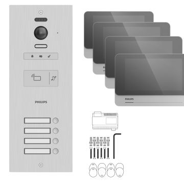 Videocitofono collettivo per 4 appartamenti / uffici - Philips WelcomeHive 2