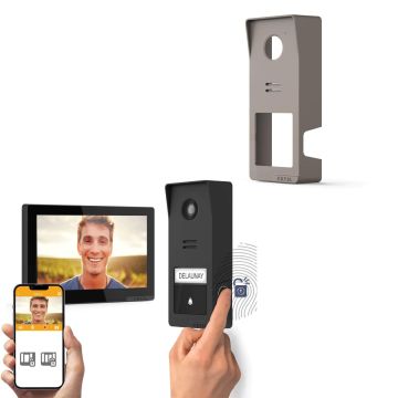 Kit videocitofono wireless smart Wave 3 + cover grigio titanio