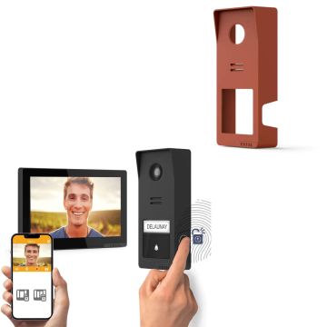 Kit videocitofono wireless smart Wave 3 + cover terracotta