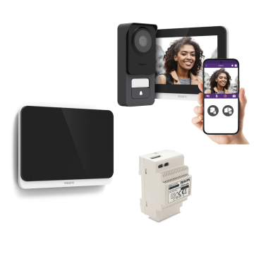 Philips Smart Wi-Fi Video Door Phone 2 Wires WelcomeEye Connect 3K with Din Power Supply